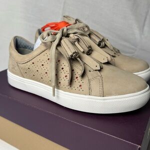 Johnston & Murphy Women's Perfed Hybrid Sneaker Golf Shoes 8 M Sand Nubuck NWT
